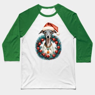 Xmas Greyhound Baseball T-Shirt